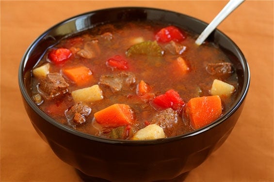 Steak Soup (Vegetable Beef Soup) Recipe | gimmesomeoven.com