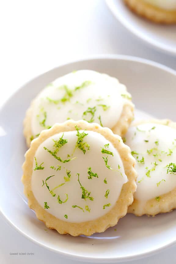Coconut Lime Shortbread Cookies -- full of fresh lime, coconut, and buttery flavors, and topped with a light lime glaze. One of my all-time favorite cookie recipes! | gimmesomeoven.com