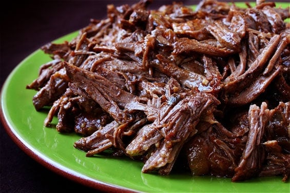 Slow-Cooker Shredded Beef Tacos Recipe | gimmesomeoven.com