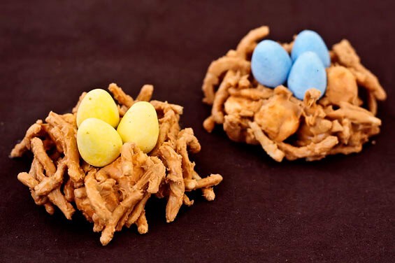 Butterscotch Birds' Nests (or "Haystacks") Recipe | gimmesomeoven.com