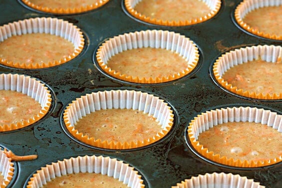 carrot cupcakes prep