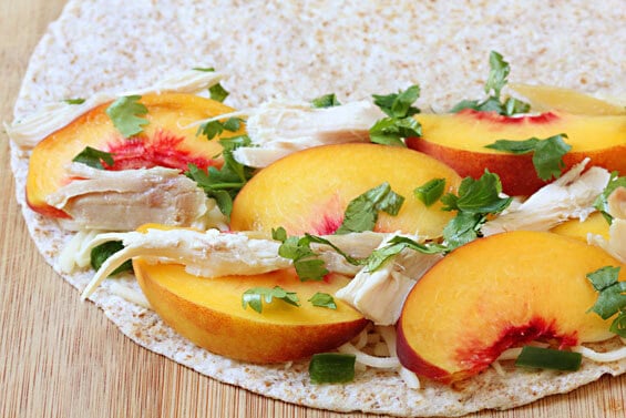 Peach, Chicken & Pepper Jack Quesadillas | gimmesomeoven.com