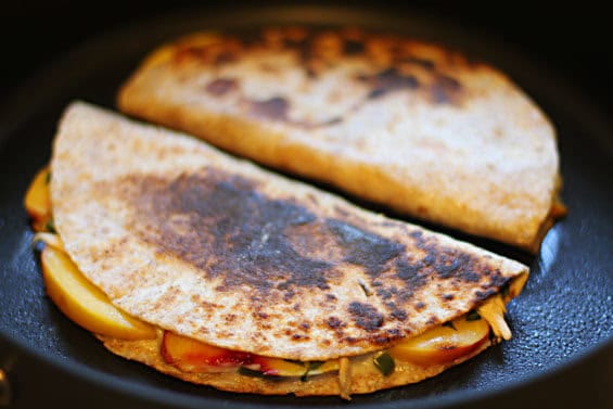 Peach, Chicken & Pepper Jack Quesadillas | gimmesomeoven.com