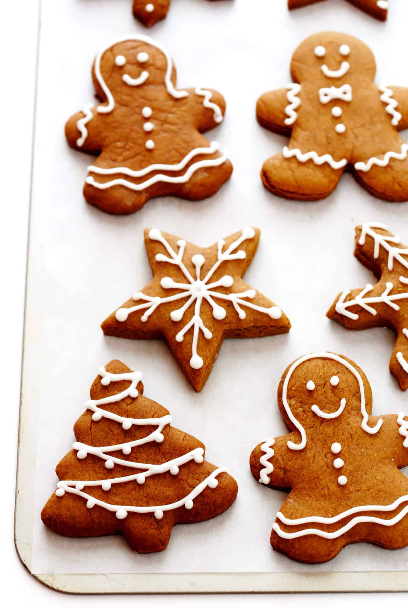 My favorite Gingerbread Cookies recipe! It's easy to make as soft or as crispy as you'd like, the cookies are easy to cut out and decorate, and they are perfect for the holidays! | Gimme Some Oven #gingerbread #cookies #christmas #holiday #ginger #frosting #icing #dessert Gingerbread Cookie Recipe