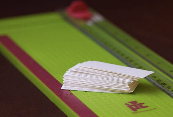 cutting the cardstock