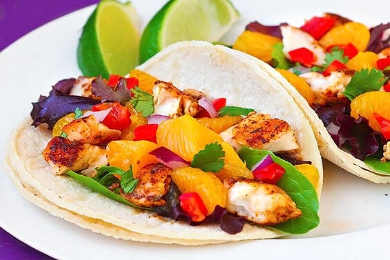 (Healthy) Fish Tacos & Mandarin Orange Salsa | gimmesomeoven.com