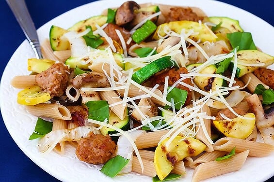 Sausage & Zucchini Pasta | gimmesomeoven.com
