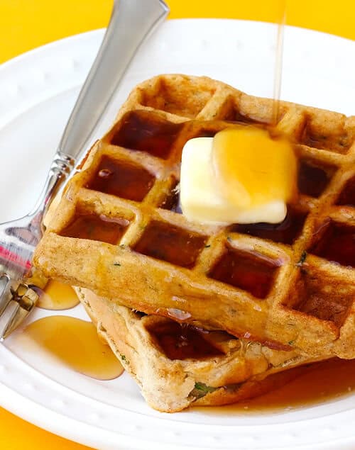 Zucchini Waffles | gimmesomeoven.com