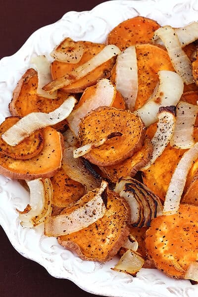 Roasted Sweet Potatoes & Onions | gimmesomeoven.com