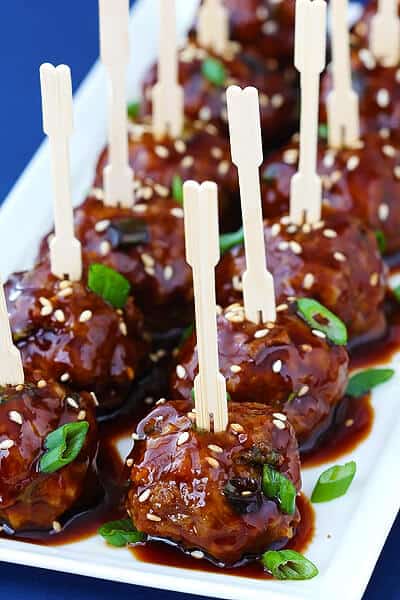 Saucy Asian Meatballs | gimmesomeoven.com