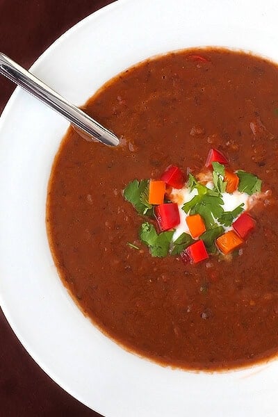 Spicy Black Bean Soup | gimmesomeoven.com