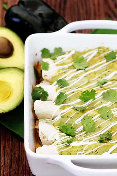 Chicken & Avocado Enchiladas | gimmesomeoven.com