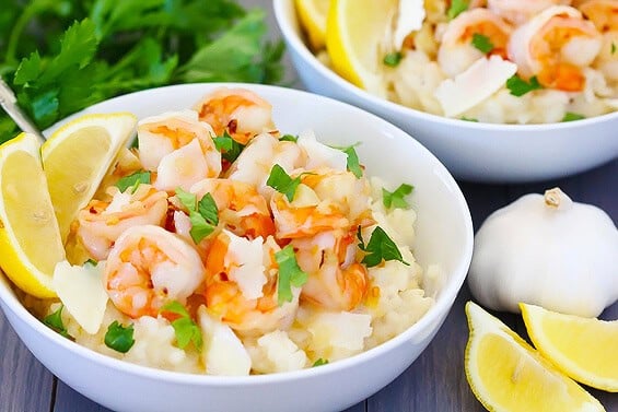 Shrimp Scampi With Parmesan Risotto | gimmesomeoven.com