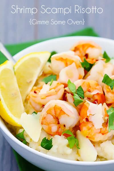 Shrimp Scampi With Parmesan Risotto | gimmesomeoven.com