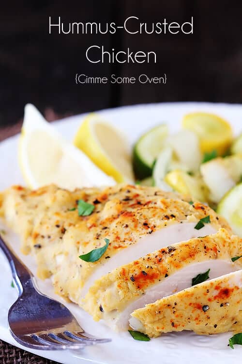 Easy Hummus-Crusted Chicken | gimmesomeoven.com
