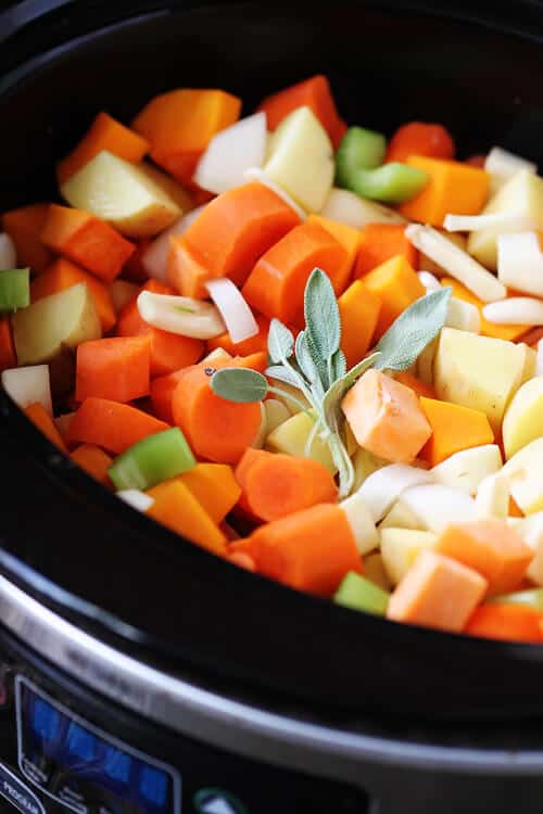 Slow Cooker Root Vegetable Stew | gimmesomeoven.com