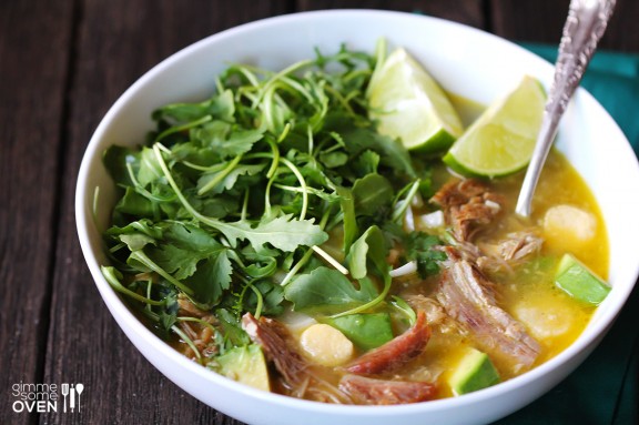 Carnitas Caldo (Carnitas Soup) | gimmesomeoven.com