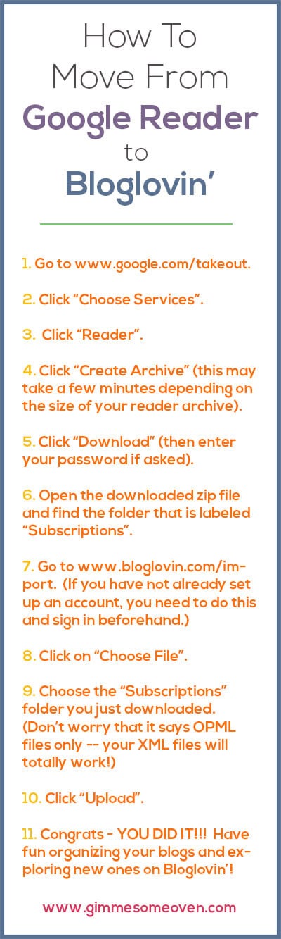 How To Move from Google Reader to Bloglovin] | gimmesomeoven.com
