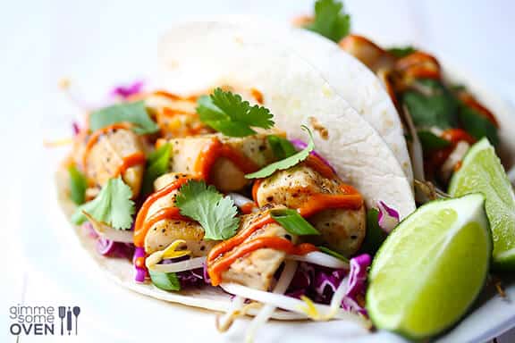 Thai Chicken Tacos | gimmesomeoven.com