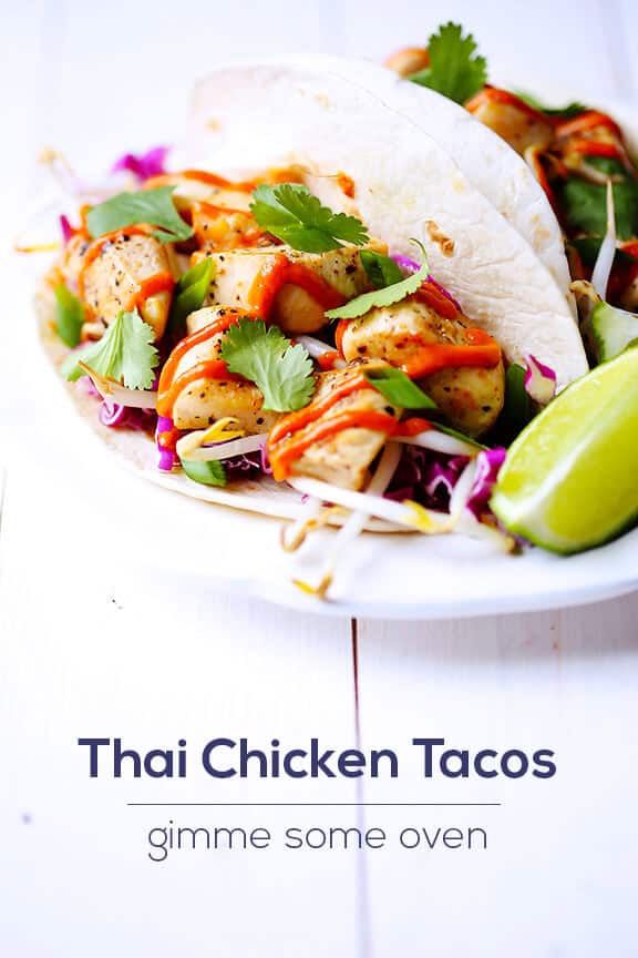 Thai Chicken Tacos | gimmesomeoven.com