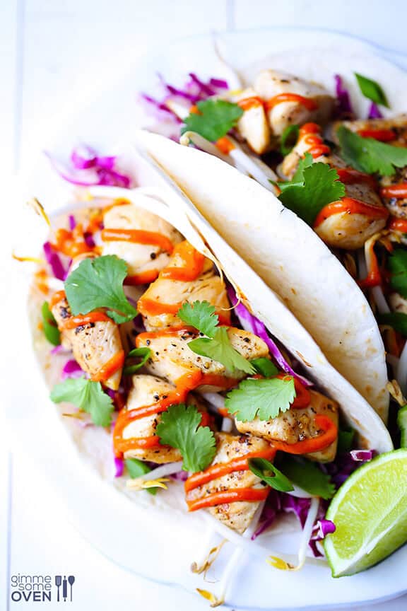 Thai Chicken Tacos | gimmesomeoven.com Thai Chicken Tacos | gimmesomeoven.com
