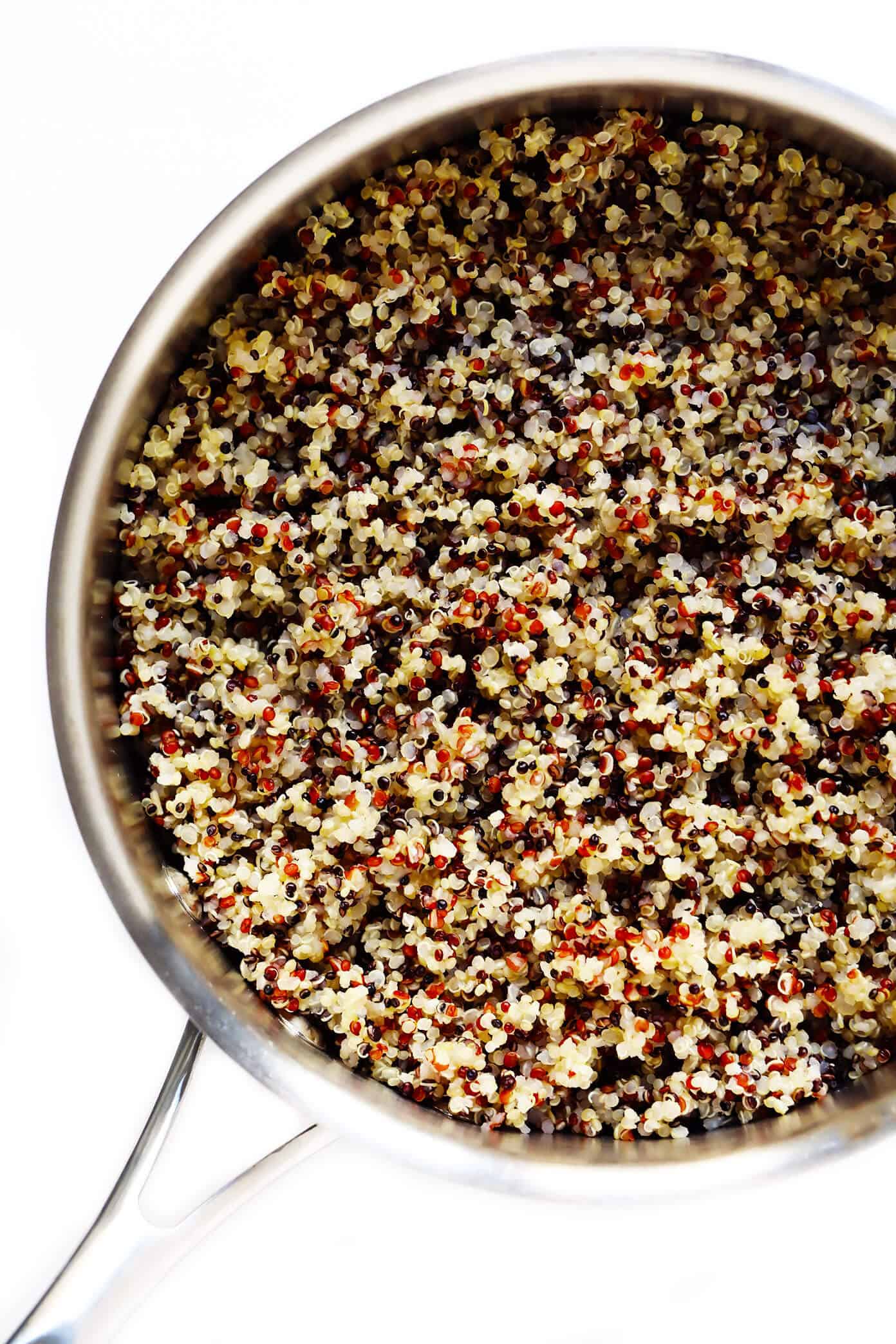 Learn how to cook quinoa PERFECTLY every time with this easy method! Plus tips for how to season and freeze quinoa, and a delicious collection of easy quinoa recipes. | gimmesomeoven.com #quinoa #healthy #glutenfree #howto #grains #mealprep #dinner #freezermeals Quinoa Recipes