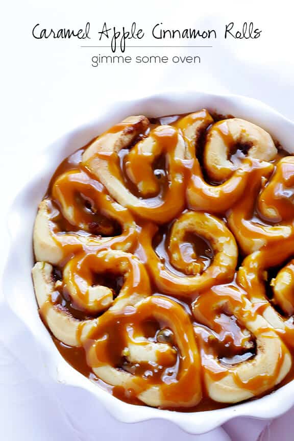Caramel Apple Cinnamon Rolls | gimmesomeoven.com