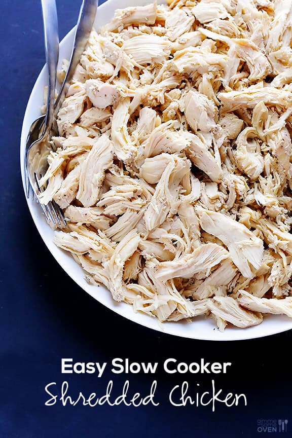 Easy Slow Cooker Shredded Chicken | gimmesomeoven.com