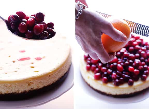Cranberry Orange Cheesecake Recipe | gimmesomeoven.com Cranberry Orange Cheesecake Recipe | gimmesomeoven.com