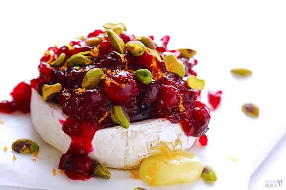 Cranberry Pistachio Baked Brie Recipe | gimmesomeoven.com