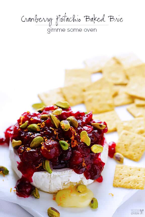 Cranberry Pistachio Baked Brie Recipe | gimmesomeoven.com