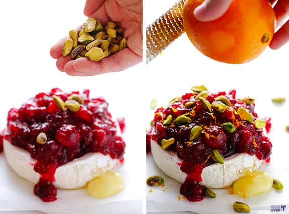 Cranberry Pistachio Baked Brie Recipe | gimmesomeoven.com