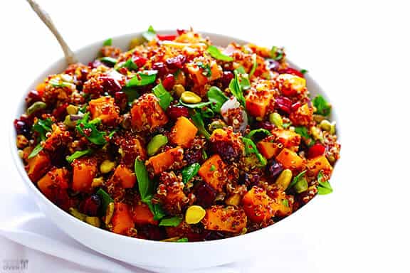 Quinoa 'Stuffing' (Quinoa with Butternut Squash, Cranberries & Pistachios) | gimmesomeoven.com #glutenfree #vegan Quinoa 'Stuffing' (Quinoa with Butternut Squash, Cranberries & Pistachios) | gimmesomeoven.com #glutenfree #vegan