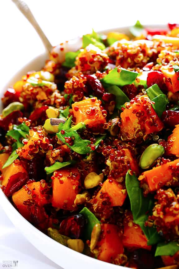Quinoa 'Stuffing' (Quinoa with Butternut Squash, Cranberries & Pistachios) | gimmesomeoven.com #glutenfree #vegan Quinoa 'Stuffing' (Quinoa with Butternut Squash, Cranberries & Pistachios) | gimmesomeoven.com #glutenfree #vegan