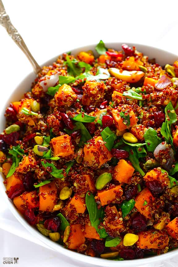 Quinoa 'Stuffing' (Quinoa with Butternut Squash, Cranberries & Pistachios) | gimmesomeoven.com #glutenfree #vegan Quinoa 'Stuffing' (Quinoa with Butternut Squash, Cranberries & Pistachios) | gimmesomeoven.com #glutenfree #vegan
