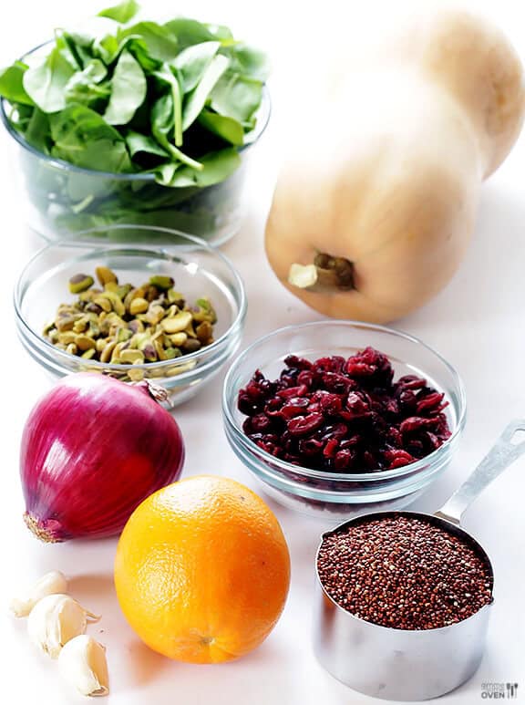Quinoa 'Stuffing' (Quinoa with Butternut Squash, Cranberries & Pistachios) | gimmesomeoven.com #glutenfree #vegan Quinoa 'Stuffing' (Quinoa with Butternut Squash, Cranberries & Pistachios) | gimmesomeoven.com #glutenfree #vegan