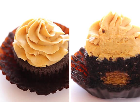 Chocolate Peanut Butter Cupcakes Recipe (with step-by-step tutorial) | gimmesomeoven.com Chocolate Peanut Butter Cupcakes Recipe (with step-by-step tutorial) | gimmesomeoven.com
