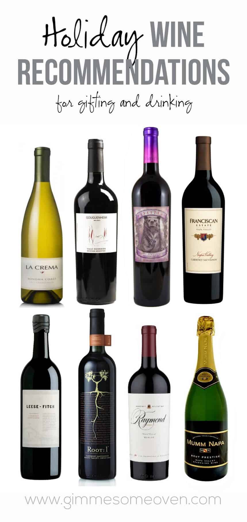 Holiday Wine Recommendations (for drinking and gifting) | gimmesomeoven.com #wine #holiday Holiday Wine Recommendations (for drinking and gifting) | gimmesomeoven.com #wine #holiday