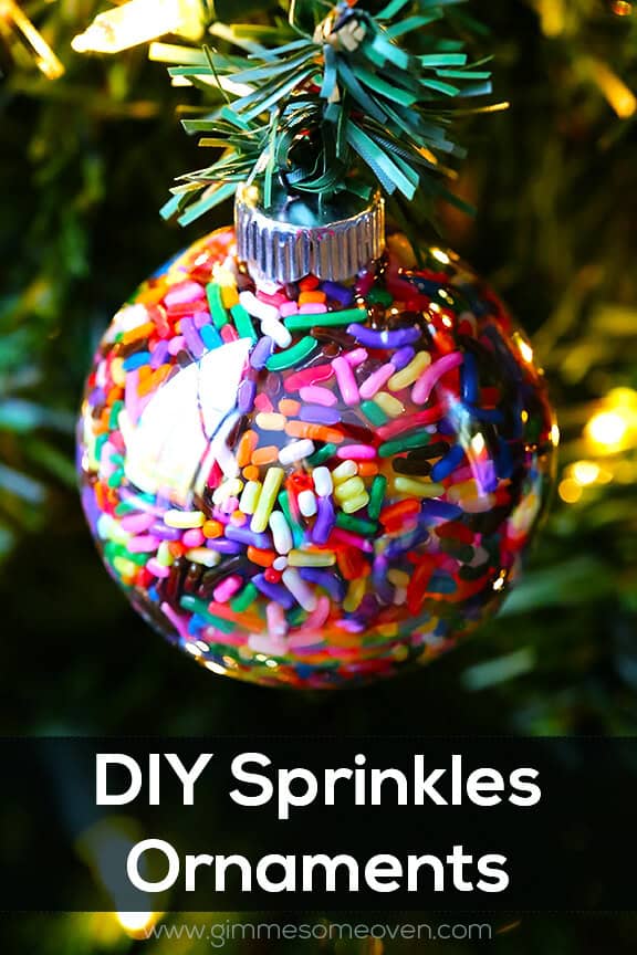 DIY Sprinkles Ornaments | gimmesomeoven.com #diy #christmas #holidays #ornaments DIY Sprinkles Ornaments | gimmesomeoven.com #diy #christmas #holidays #ornaments