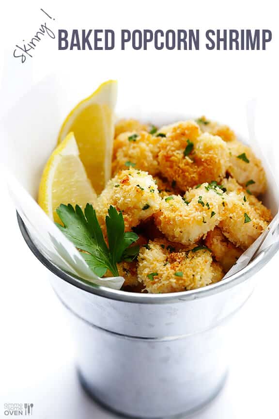 Skinny Popcorn Shrimp Recipe | gimmesomeoven.com #appetizer Skinny Popcorn Shrimp Recipe | gimmesomeoven.com #appetizer