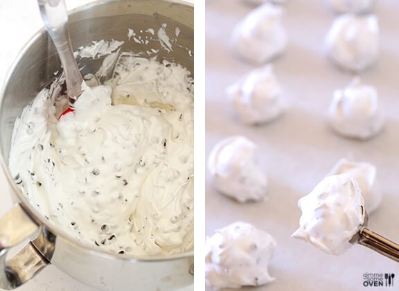 35-Calorie Chocolate Chip Meringue Cookies | gimmesomeoven.com 35-Calorie Chocolate Chip Meringue Cookies | gimmesomeoven.com