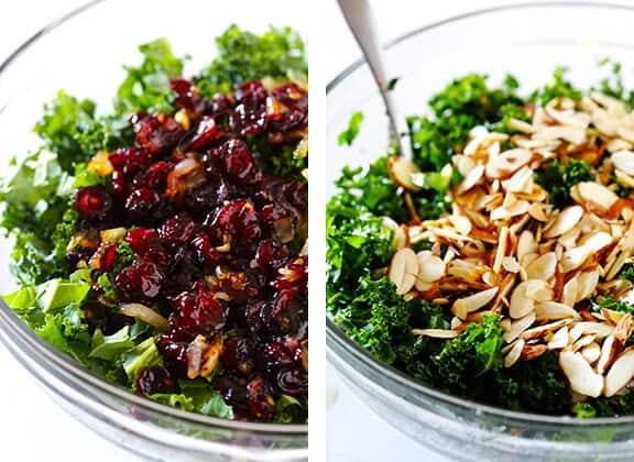 Kale Cranberry Salad Recipe | gimmesomeoven.com Kale Cranberry Salad Recipe | gimmesomeoven.com