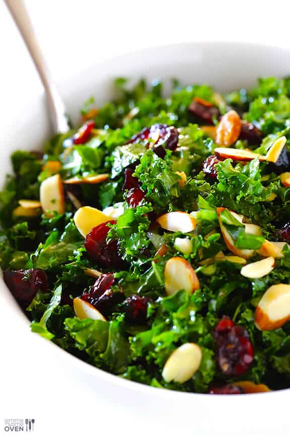 Kale Cranberry Salad Recipe | gimmesomeoven.com Kale Cranberry Salad Recipe | gimmesomeoven.com