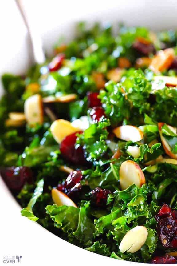 Kale Cranberry Salad Recipe | gimmesomeoven.com Kale Cranberry Salad Recipe | gimmesomeoven.com