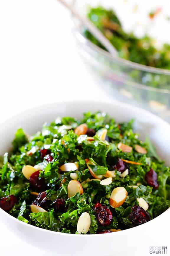 Kale Cranberry Salad Recipe | gimmesomeoven.com Kale Cranberry Salad Recipe | gimmesomeoven.com