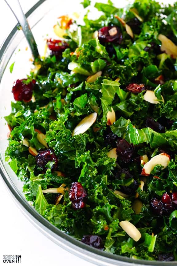 Kale Cranberry Salad Recipe | gimmesomeoven.com Kale Cranberry Salad Recipe | gimmesomeoven.com