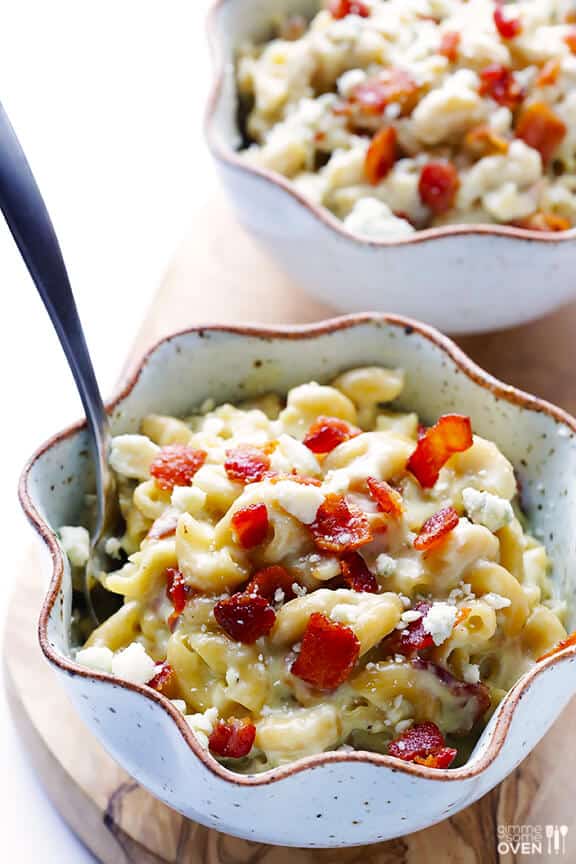 Blue Cheese Bacon Macaroni and Cheese | gimmesomeoven.com Blue Cheese Bacon Macaroni and Cheese | gimmesomeoven.com