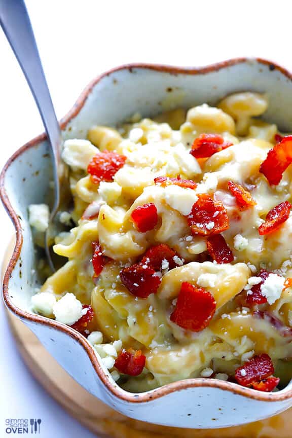 Blue Cheese Bacon Macaroni and Cheese | gimmesomeoven.com Blue Cheese Bacon Macaroni and Cheese | gimmesomeoven.com