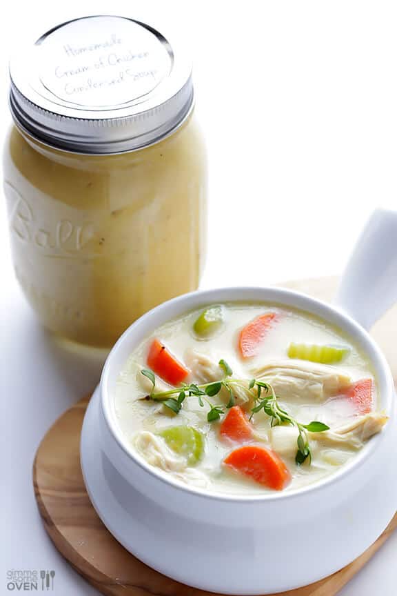 Homemade Cream of Chicken Soup -- perfect for soups and casseroles and SO easy to make homemade! | gimmesomeoven.com Homemade Cream of Chicken Soup -- perfect for soups and casseroles and SO easy to make homemade! | gimmesomeoven.com