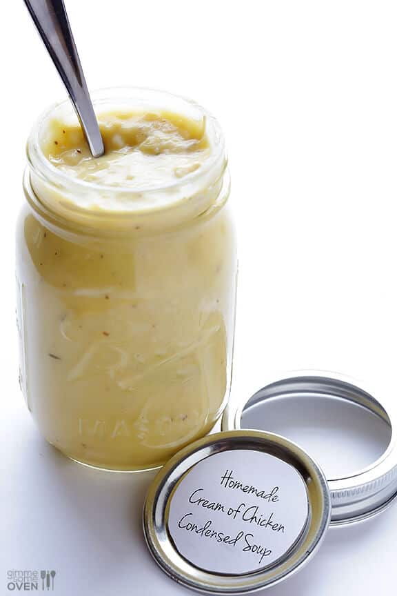 Homemade Cream of Chicken Soup -- perfect for soups and casseroles and SO easy to make homemade! | gimmesomeoven.com Homemade Cream of Chicken Soup -- perfect for soups and casseroles and SO easy to make homemade! | gimmesomeoven.com